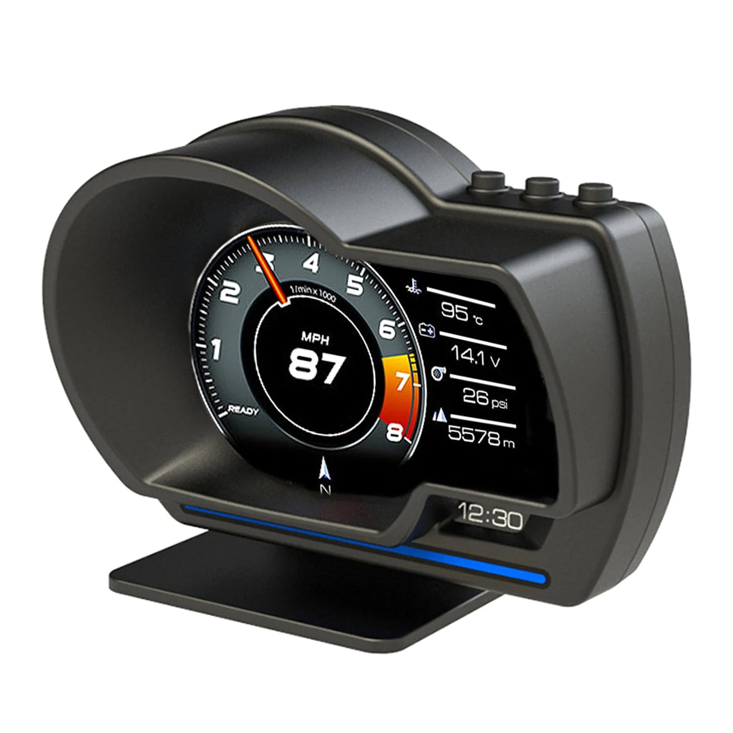 Head Up Display - OBD2 - GPS - Snelheidsmeter Turbo - RPM Alarm Auto Vrachtwagen. - QUORE