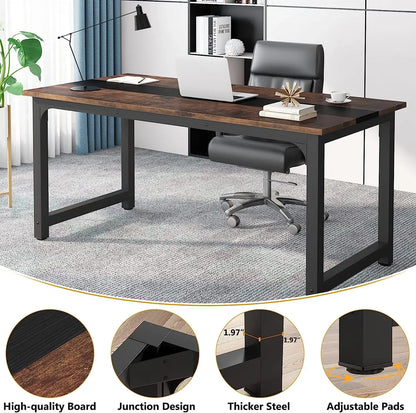 Bureau – Werkplek – Computerbureau – Schrijftafel – Studiebureau – 180 Cm Breed – E1 Spaanplaat Metalen Poot - QUORE