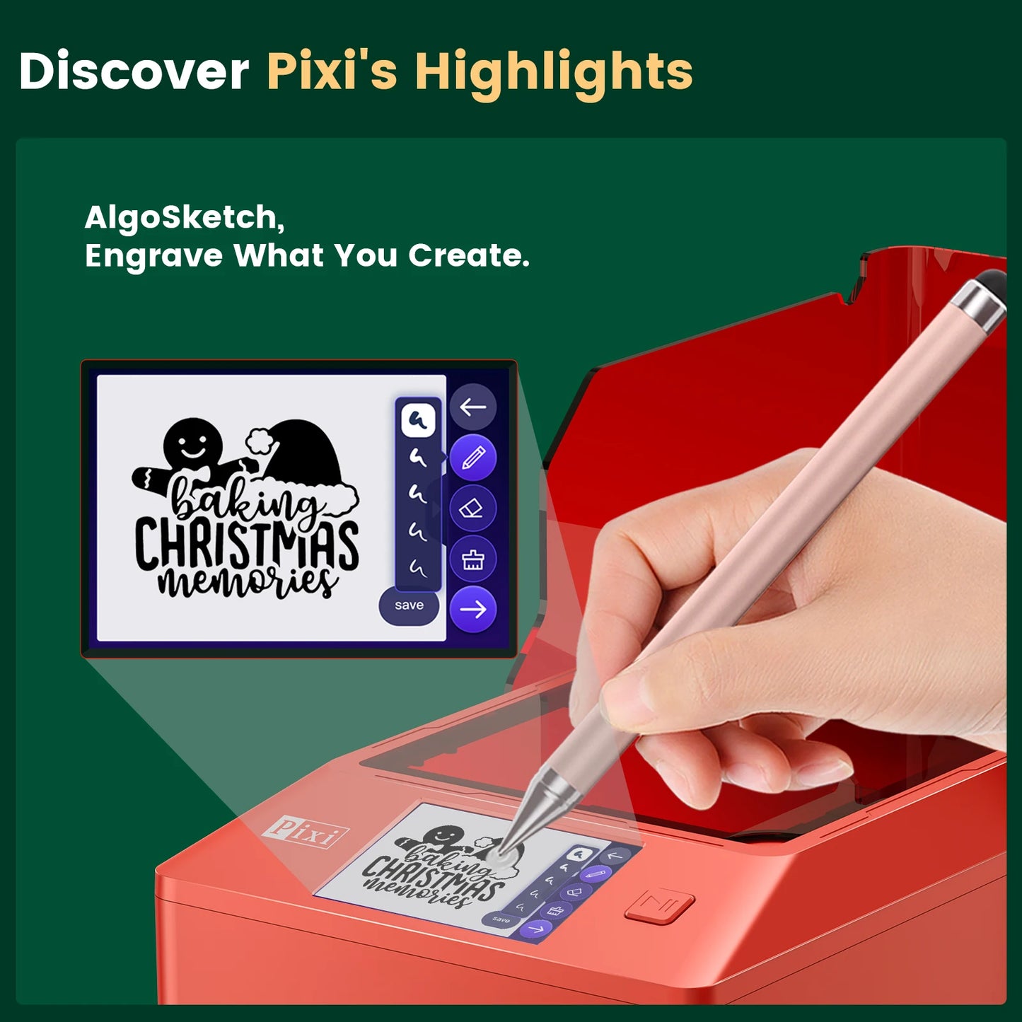 AlgoLaser 10W 5W 3W Smart Engraving Machine ALGOOS 2.6 Closed Box Machine Handwriting Screen for Christmas Gifts Decorations