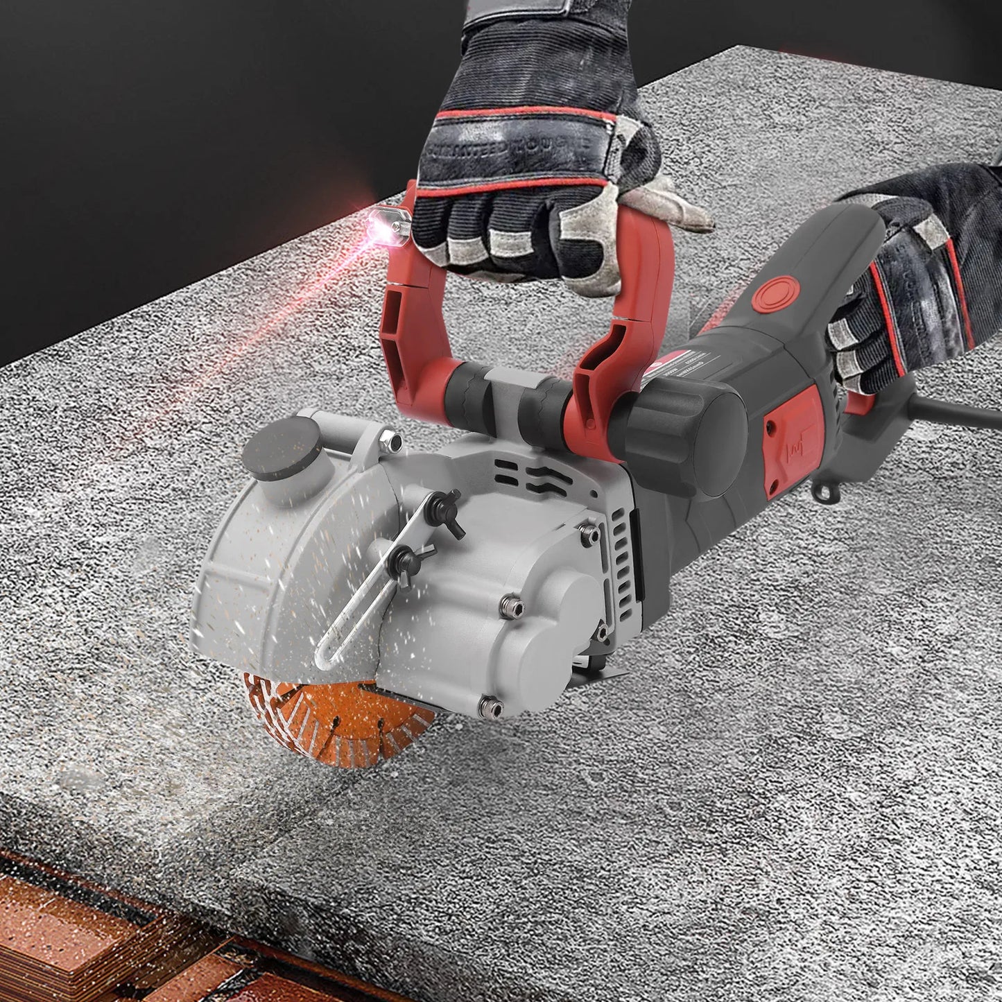 Betonschaar – Boutenschaar – Kabelschaar – Betonknipper – Staalkniptang – 4800W Krachtige Motor – Instelbare Zaagdiepte en Breedte - QUORE