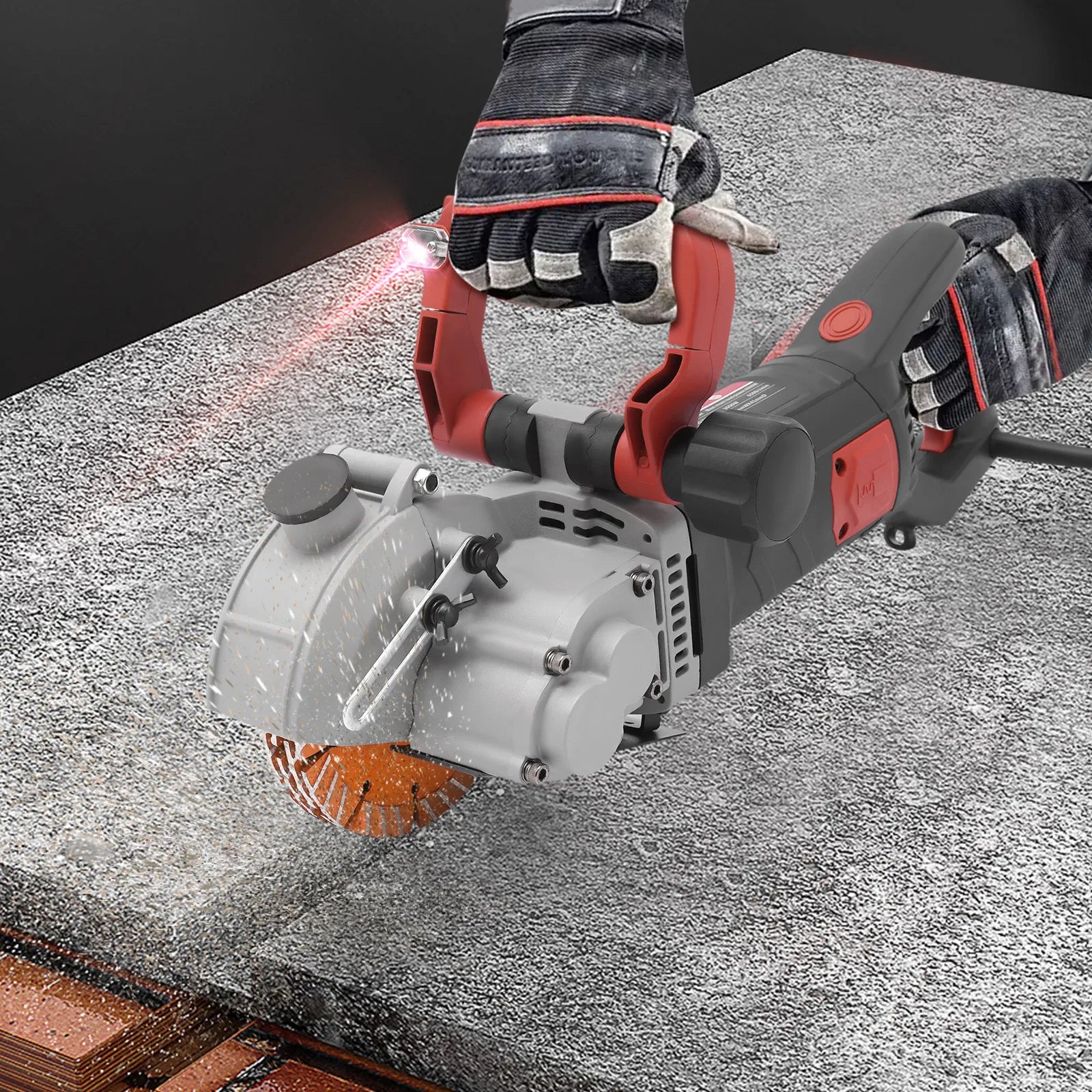Betonschaar – Boutenschaar – Kabelschaar – Betonknipper – Staalkniptang – 4800W Krachtige Motor – Instelbare Zaagdiepte en Breedte - QUORE