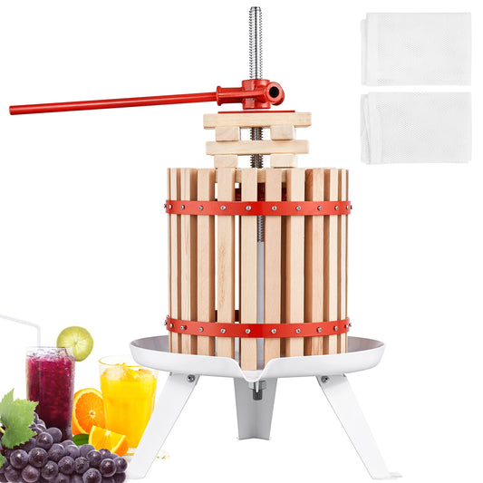Handmatige Sapcentrifuge - Kitchen Citruspers - Handmatige Fruitpers - 12L - Sinaasappel- en Druivenpers - Hout & Metaal - QUORE