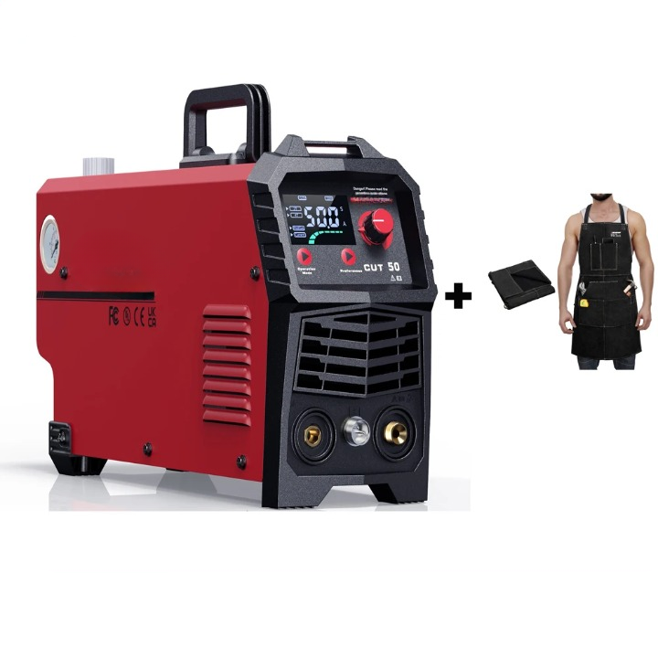 Plasmasnijder - Plasmasnijdermachine - Plasmasnijderapparaat - Digitaal Inverterlassen - met Werkende Schort - Draagbare - Arc - 220V - 50A DC-omvormer - IGBT - LED-display - HF contactloze snijmachine - voor thuisgebruik - QUORE