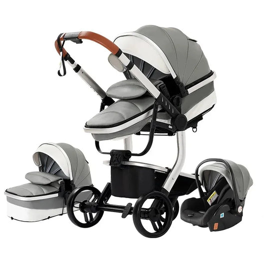 Baby Wandelwagen - Buggy - Inklapbare Buggy - Opvouwbare Buggy - Inklapbare Buggy NewBorn - 3 in 1 -BabyWalker- Lichtgewicht - voor Newborn - Grijs