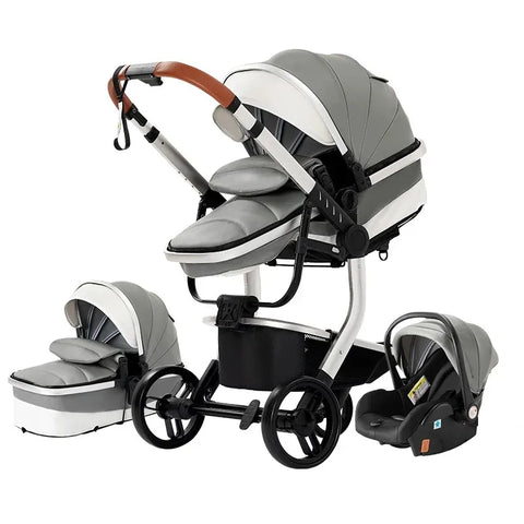 Baby Wandelwagen - Buggy - Inklapbare Buggy - Opvouwbare Buggy - Inklapbare Buggy NewBorn - 3 in 1 -BabyWalker- Lichtgewicht - voor Newborn - Grijs
