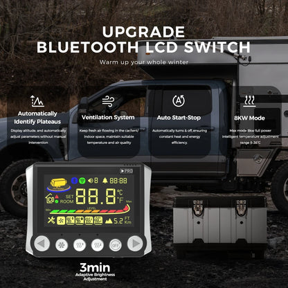 Diesel Luchtverwarmer – Parkeerhitter – Camperverwarmer – Vrachtwagenverwarming – Caravan Verwarming – 8 kW Vermogen – Bluetooth App Bedienbaar - QUORE
