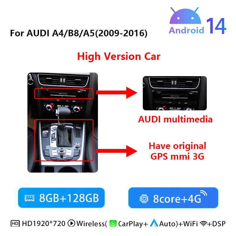 Autoradio – Multimedia Speler – Carplay Systeem – Navigatie Scherm – Android Auto – 10,25 Inch Touchscreen – 8-Core Processor – 128 GB Opslag - QUORE