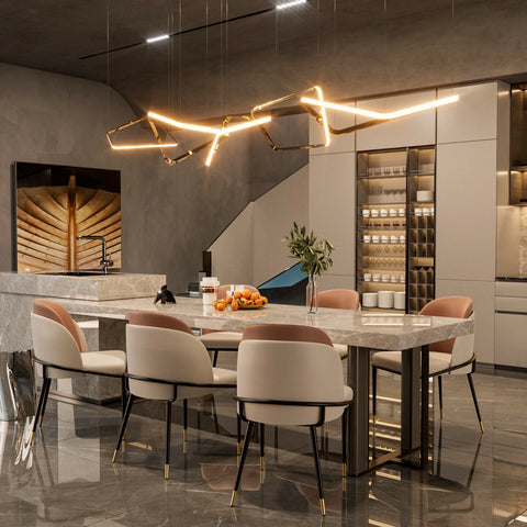 Dining Room Chairs - Chairs - Dining Room Chairs Set of 2 - Faux Leather Upholstery - Comfortable - Modern Design - Wooden Backrest - Ergonomic Design - Brown Off White