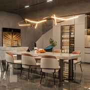 Dining Room Chairs - Chairs - Dining Room Chairs Set of 2 - Faux Leather Upholstery - Comfortable - Modern Design - Wooden Backrest - Ergonomic Design - Beige White Gray