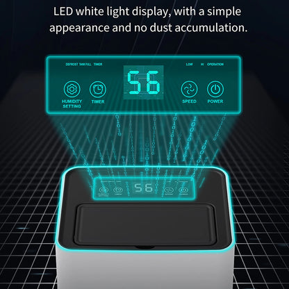 Luchtontvochtiger - Luchtreiniger - Dehumidifier - Draagbare - 38dB - 3.2L - Energiezuinig - Smart Touch Panel - Kledingdroogfunctie - voor Thuis - en Kantoorgebruik - Wit