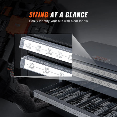 Boorbitdispenser - 29 stuks - Drie-laden boormachine organizer - Hoogwaardig materiaal - Poedercoating - Zwart - QUORE