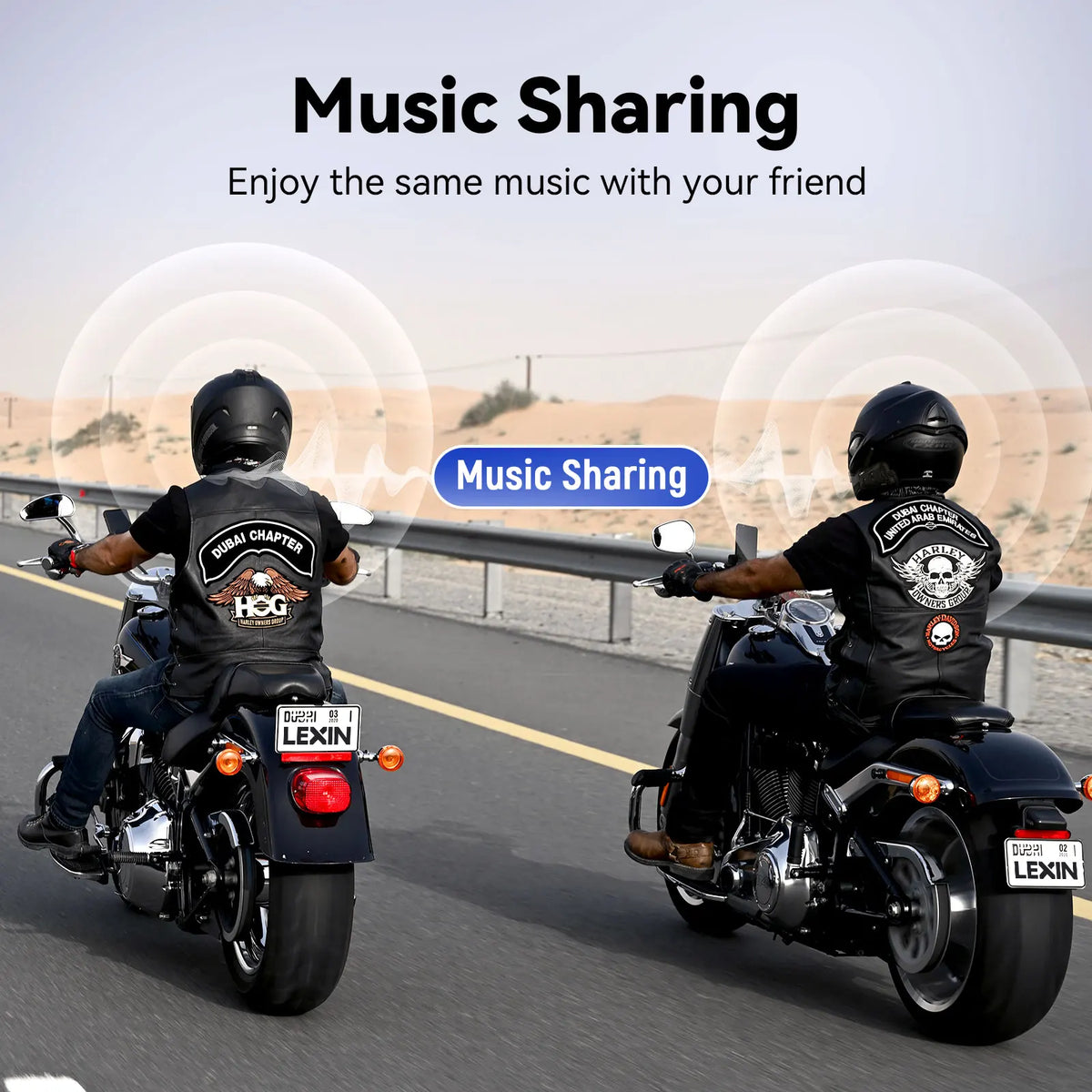 LEXIN-MeshCom Motorcycle MESH&Bluetooth Headset Intercom ,With Mesh Communication System, Parallel Audio- Intercom,24 Riders - QUORE