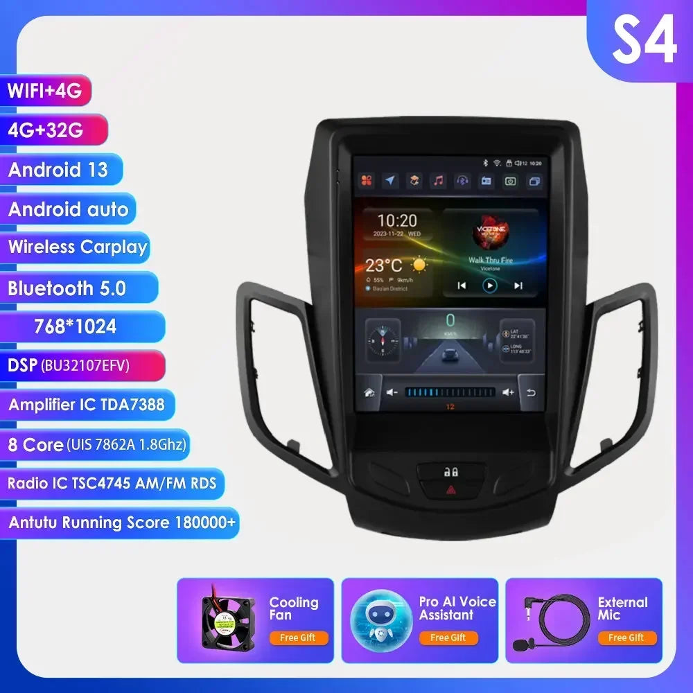 2DIN Android 14 Autoradio – Multimedia Speler – Navigatie Systeem – CarPlay – Bluetooth Radio – 9,7 Inch Touchscreen – GPS Navigatie – Bluetooth 5.0