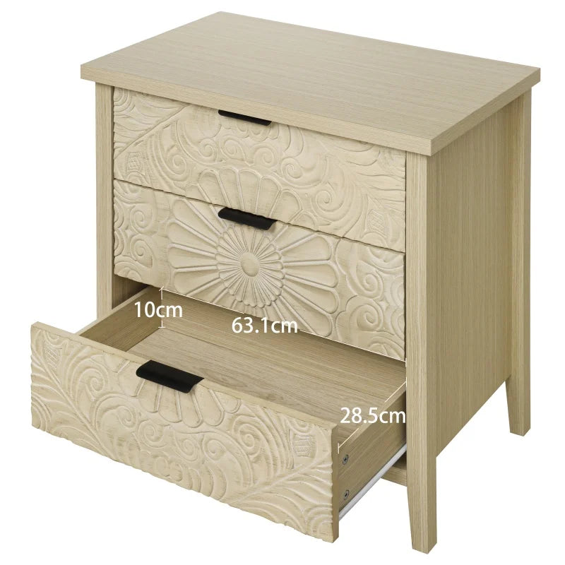 Ladeblok – Ladenkast – Archiefkast – Rolcontainer – Opbergkast – MDF Met Melamine Afwerking – 80x40x80 cm – Mobiel Op Wieltjes – 3 Lades
