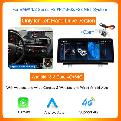 AUTOTOP 10.25" Android 13 Car Radio for BMW 1/2 Series F20 F21 F22 NBT Wireless Carplay Android Auto GPS Navi Multimedia Player - QUORE