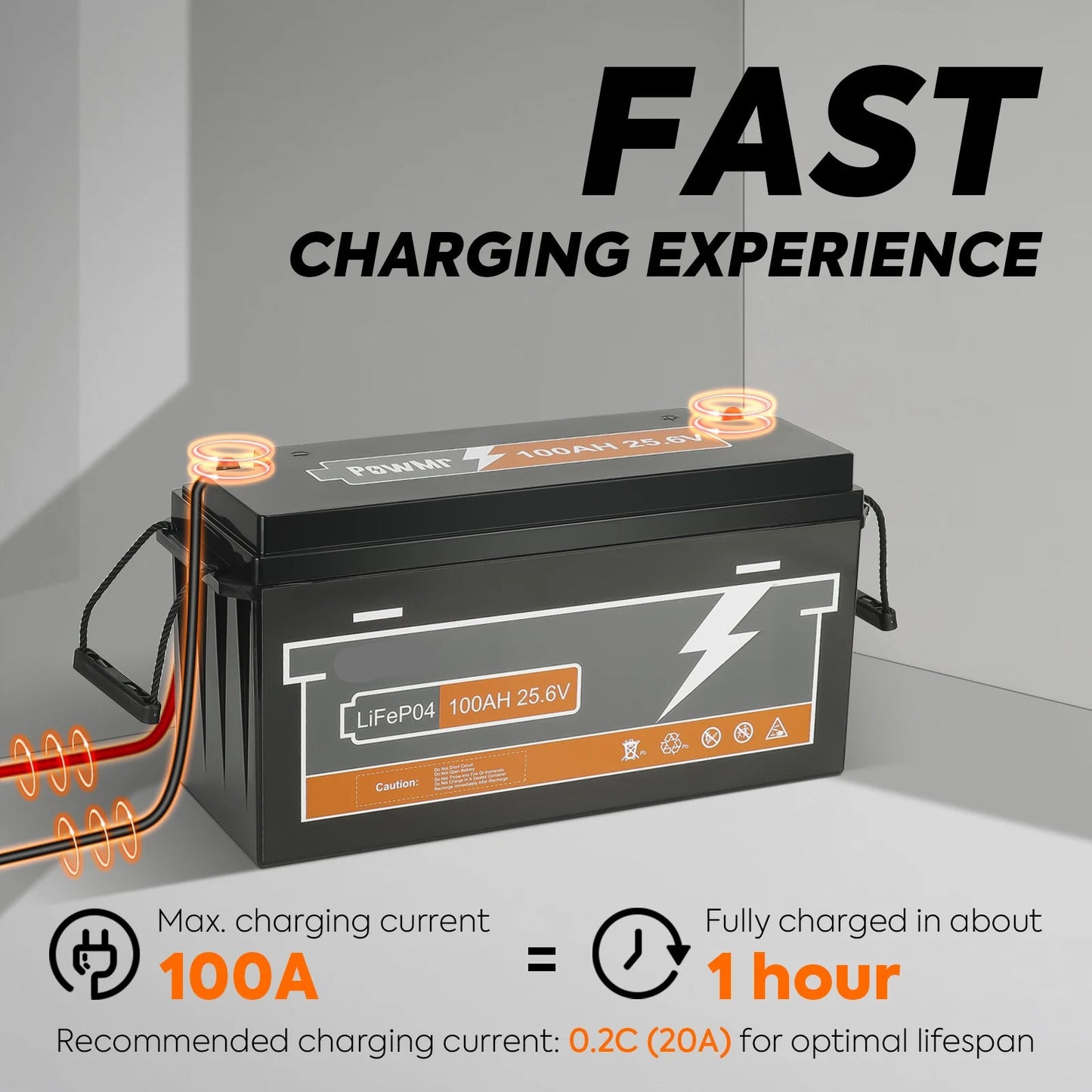LiFePO4 Batterij – Lithium Accu – 24V Accu – 100AH Accu – Energiebatterij – 2560Wh Capaciteit – Tot 10 Jaar Levensduur