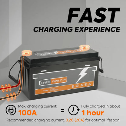 LiFePO4 Batterij – Lithium Accu – 24V Accu – 100AH Accu – Energiebatterij – 2560Wh Capaciteit – Tot 10 Jaar Levensduur