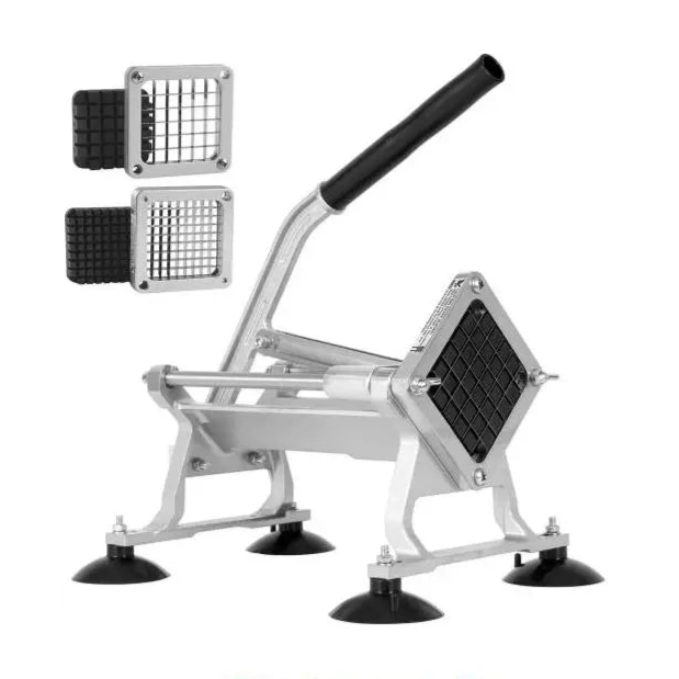 Frietsnijder  - Patatsnijder - Handmatige Frietsnijder - Groentesnijder -  Mandoline - Hakmolen - Aardappelsnijder – Inclusief 1/2 & 3/8 Inch RVS Messen voor Perfecte Frietjes