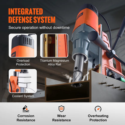 VEVOR 1300W 1400W 2" Electric Drilling Machine Magnetic Drill Press Boring Diameter Power Drill 810 PRM 1-second Release Drill