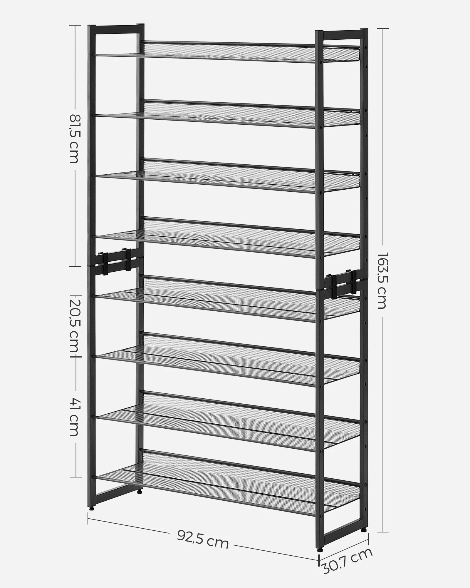 SONGMICS shoe rack shoe cabinet, shoe rack, adjustable shoe shelf - QUORE
