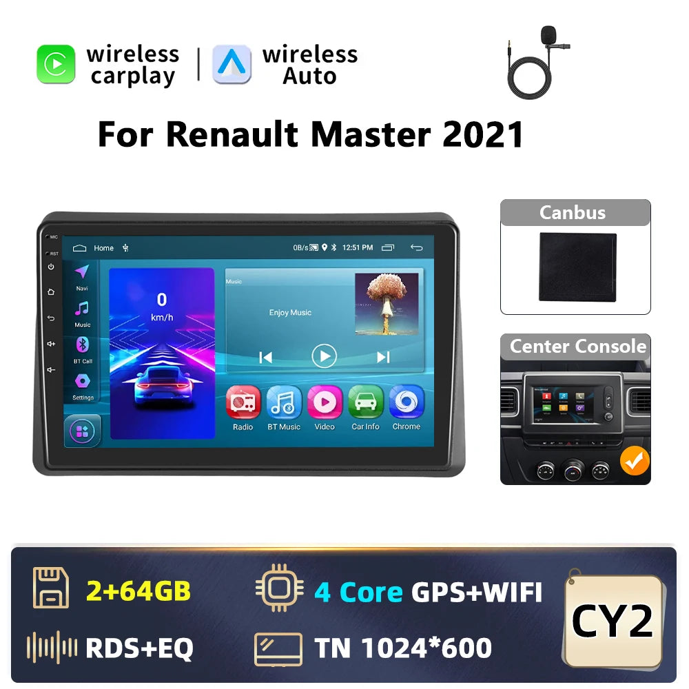 2DIN Android Autoradio – Auto Stereo – Multimedia Speler – Navigatiesysteem – Touchscreen – 10,1 Inch – Apple CarPlay & Android Auto – Bluetooth & GPS