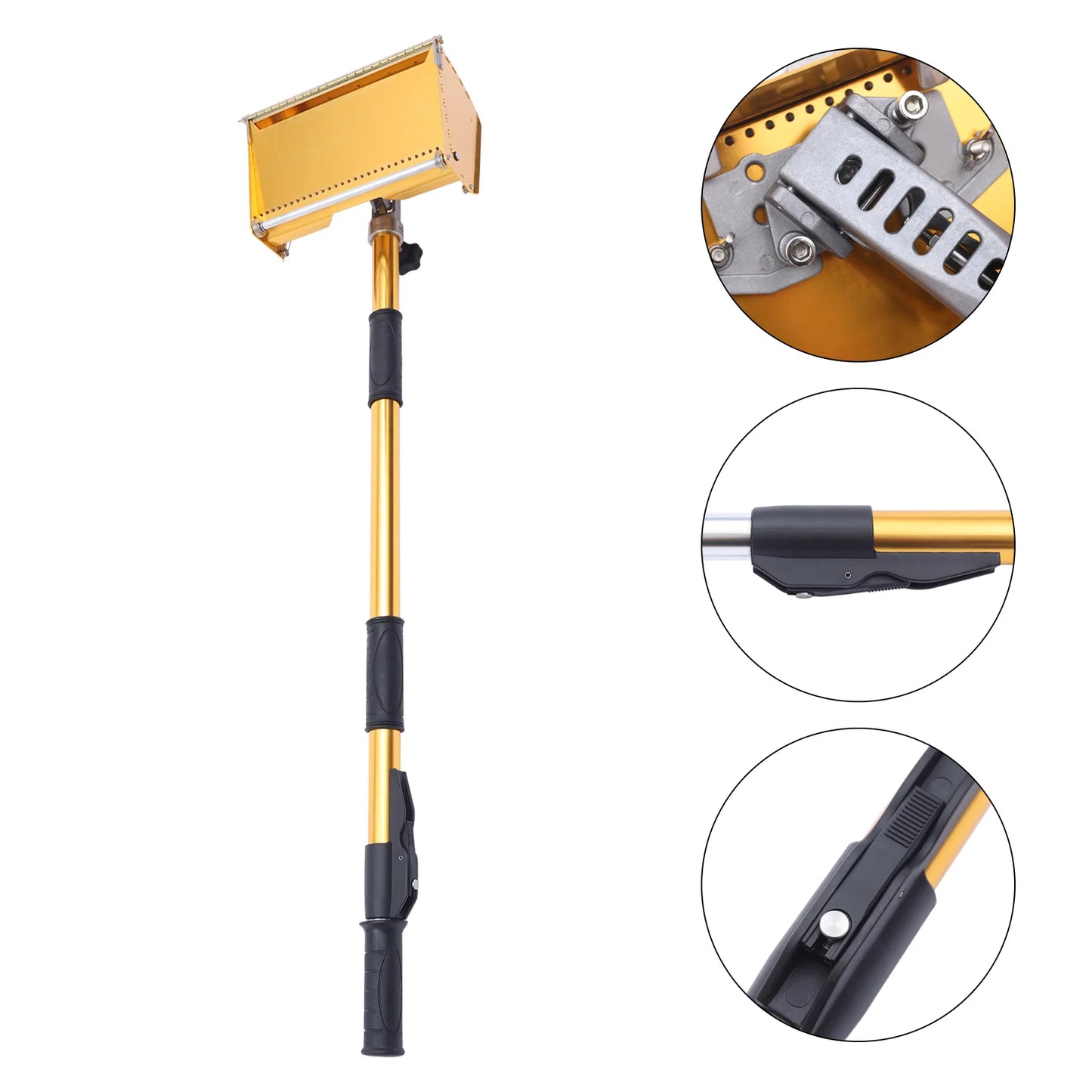 Portable Drywall Master Tools Plastering Flat Finishing Plaster Box Tool 9.8'' W/ 40-63.8'' Extendable Handle Max 64'' Length