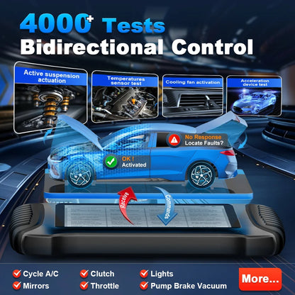 Bluetooth Auto Diagnosetool – OBD2 Scanner – Voertuigdiagnose – ECU Programmering – Bi-Directionele Tests – 8 Inch Touchscreen – 5000mAh Accu