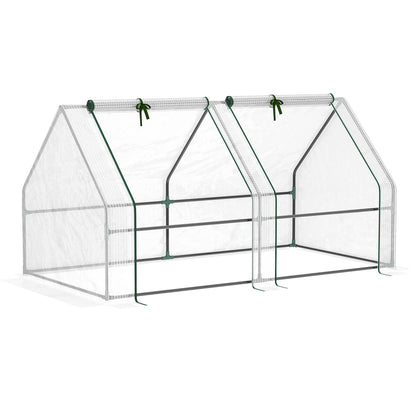 Miniserre - Kweekkas - Stevig metalen frame - 180x90x90 cm - Waterdichte Foliekas - met Ritsdeuren - Voor Terras - Balkon & Tuin - QUORE