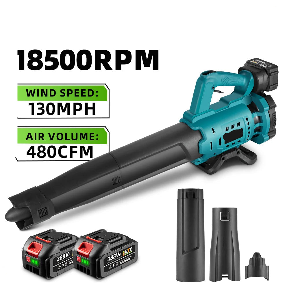 Bladblazer - Bladzuiger - Luchtblazer - Elektrische - Brushless - 18500RPM - Air Duster - Tuingereedschap - Turbo Fan - Luchtpistool - Draadloze Bladblazer Sneeuw Stof Blazer Handgereedschap – Hoge Vermogen - Voor 21V 18V Accu – 2x 928VF Accu Set