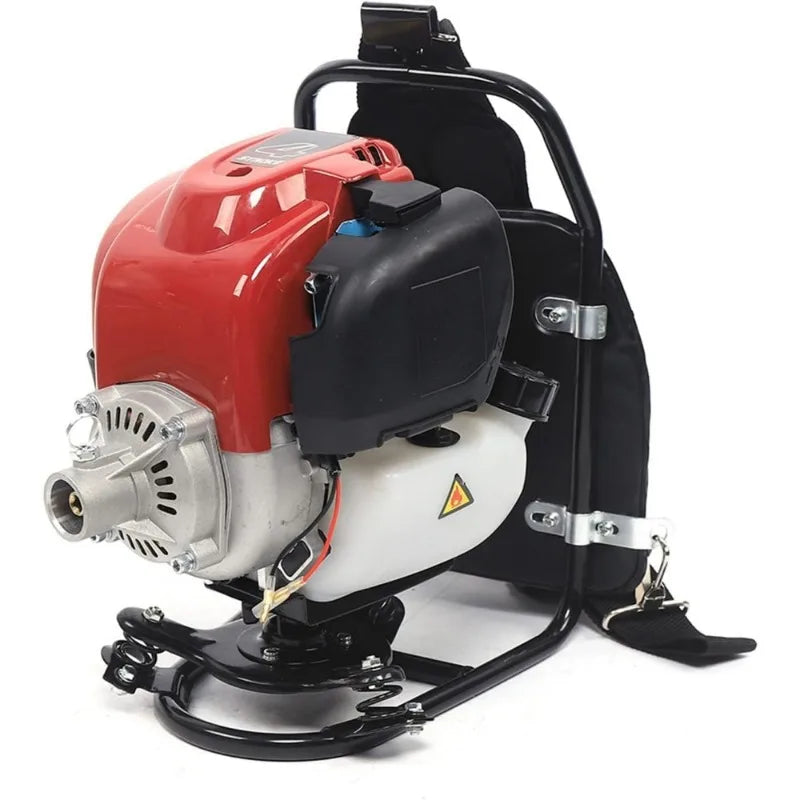 Benzine Grastrimmer - Grasmaaier - Bosmaaier - Kantenmaaier - Tuingereedschap - 35.4CC - 4-Takt 1KW, 4500-8500RPM – Rugzakmodel in Zwart/Rood