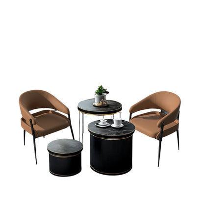 Eetkamerstoelen – Set van 2 - Stoelen – Vergaderstoelen – Bureaustoelen – Microvezel Leer – Eucalyptus Hout – Draagkracht 150 kg - 59 x 43 x 79 cm - Bruin