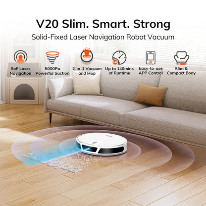 Draadloze Robotstofzuiger – Robotstofzuiger – Robotstofzuiger Met Wisfunctie – Robot Cleaner – Stofzuigrobot – Nat- En Droogfunctie – Lange Batterijduur 2,5 Uur