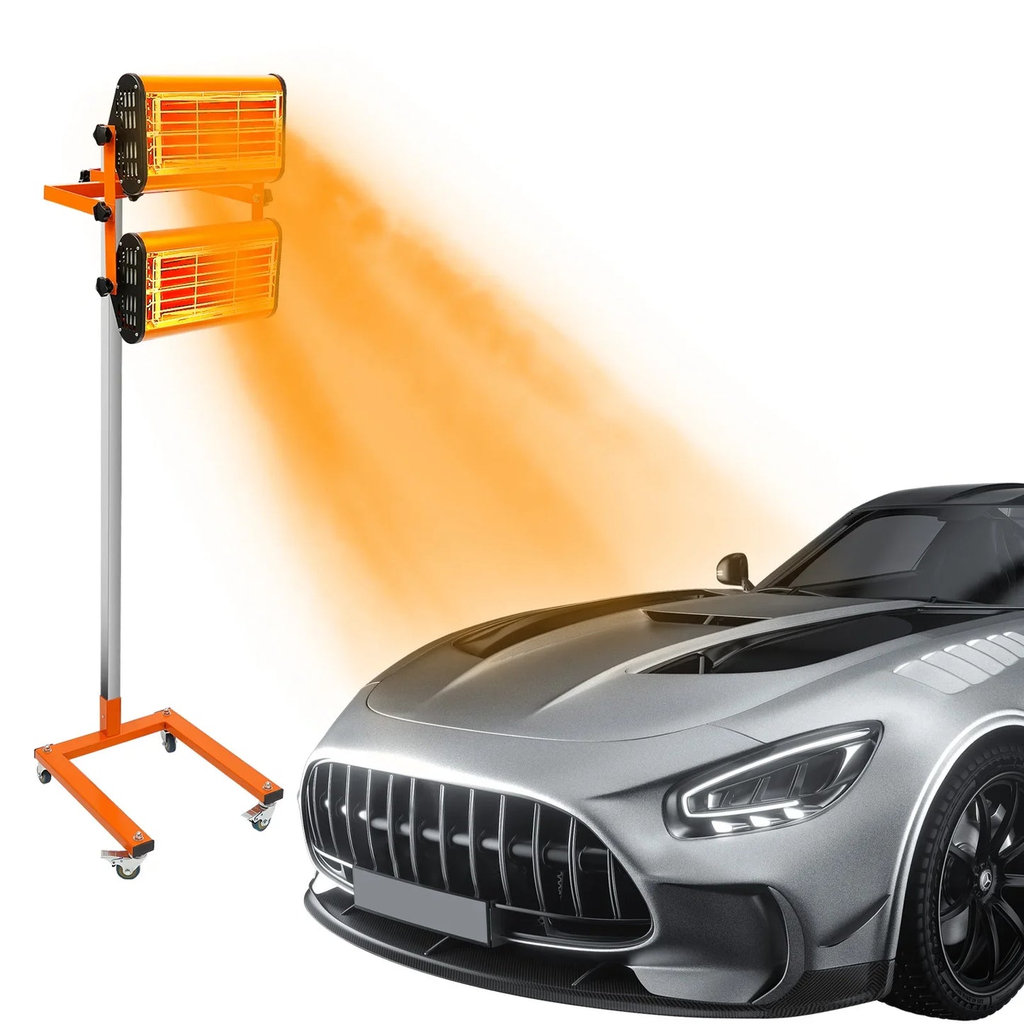 Infrarood Verfoven – Verf Droger – Lakoven – Verf Drogen – Autospuiter Oven – 2000W Warmte – 360° Draaibaar - QUORE