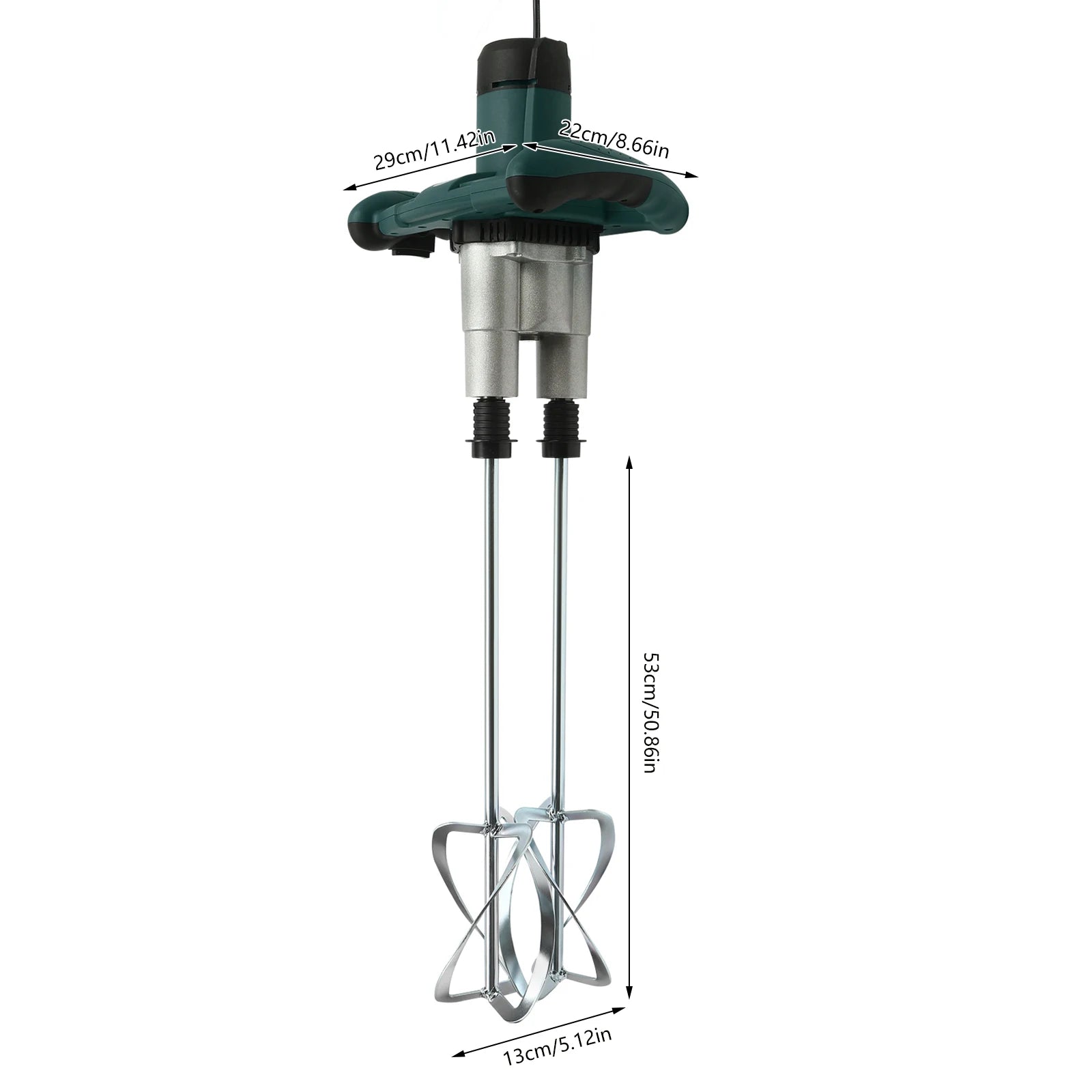 Elektrische Betonmixer - Handmatige - Mix - Whisk voor Glue - Thin Plaster - Paint - Mixing rod - 6 Snelheden - 2800 W - 2-versnelling - Groen - QUORE