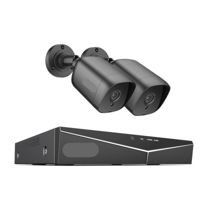 Beveiligingscamerasysteem - 4CH DVR - Openlucht- Bewakingscamera - Beveiligingscamera - IP66 Waterdichte - 2MP IR Buitenbeveiligingscameras - 1080P TVI CCTV Surveillance Kit - 1TB HDD - 2 Stuks - Zwart - QUORE