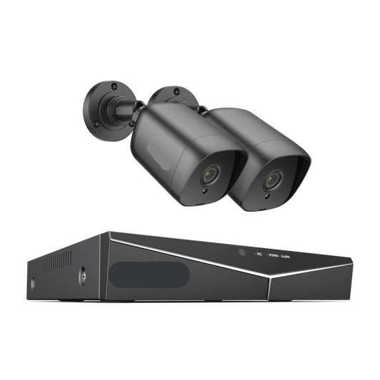 Beveiligingscamerasysteem - 4CH DVR - Openlucht- Bewakingscamera - Beveiligingscamera - IP66 Waterdichte - 2MP IR Buitenbeveiligingscameras - 1080P TVI CCTV Surveillance Kit - 4TB HDD - 2 Stuks - Zwart - QUORE