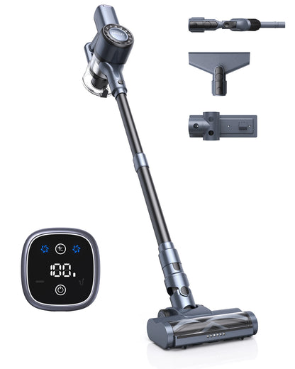 Steelstofzuiger - Draadloze - Vacuum Cleaner - Stofzuiger - LED Display - HEPA Filter – 30KPa - 260W - Anti-klit Vloerborstel - Voor Tapijt - Harde Vloeren - Huisdieren - Groen