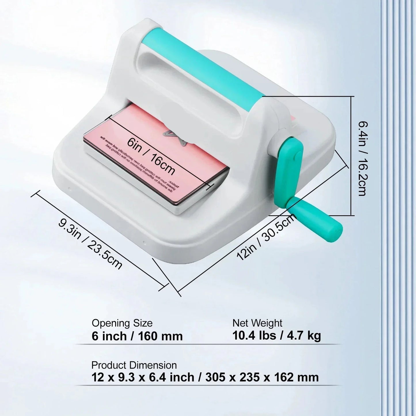 Stansmachine - Embossing Machine - Handmatige - 6 Inch - voor Scrapbooking - Kaarten - DIY Decoraties - Wit en Blauw