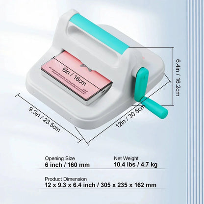 Stansmachine - Embossing Machine - Handmatige - 6 Inch - voor Scrapbooking - Kaarten - DIY Decoraties - Wit en Blauw