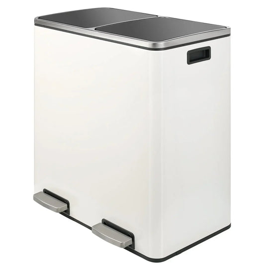 Prullenbak – Afvalbak – Vuilnisbak – Afvalcontainer – 60 Liter – Roestvrij Staal – Soft-Close Deksel - QUORE