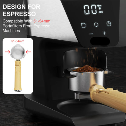 Automatische braammolen - Elektrische Koffie Molen - Automatische Koffiebonen Vermalen - Koffiebonen Machine - Elektrische koffiemolen - voor espresso Amerikaanse koffie Overgieten Visuele bonenopslag - 220V - 300W