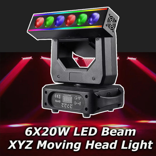 Moving Head – Podiumverlichting – DJ Licht – Discolamp – RGBW LED Spot – 6x 20W RGBW LEDs – 540° Bewegingsbereik – DMX512 Controle - QUORE