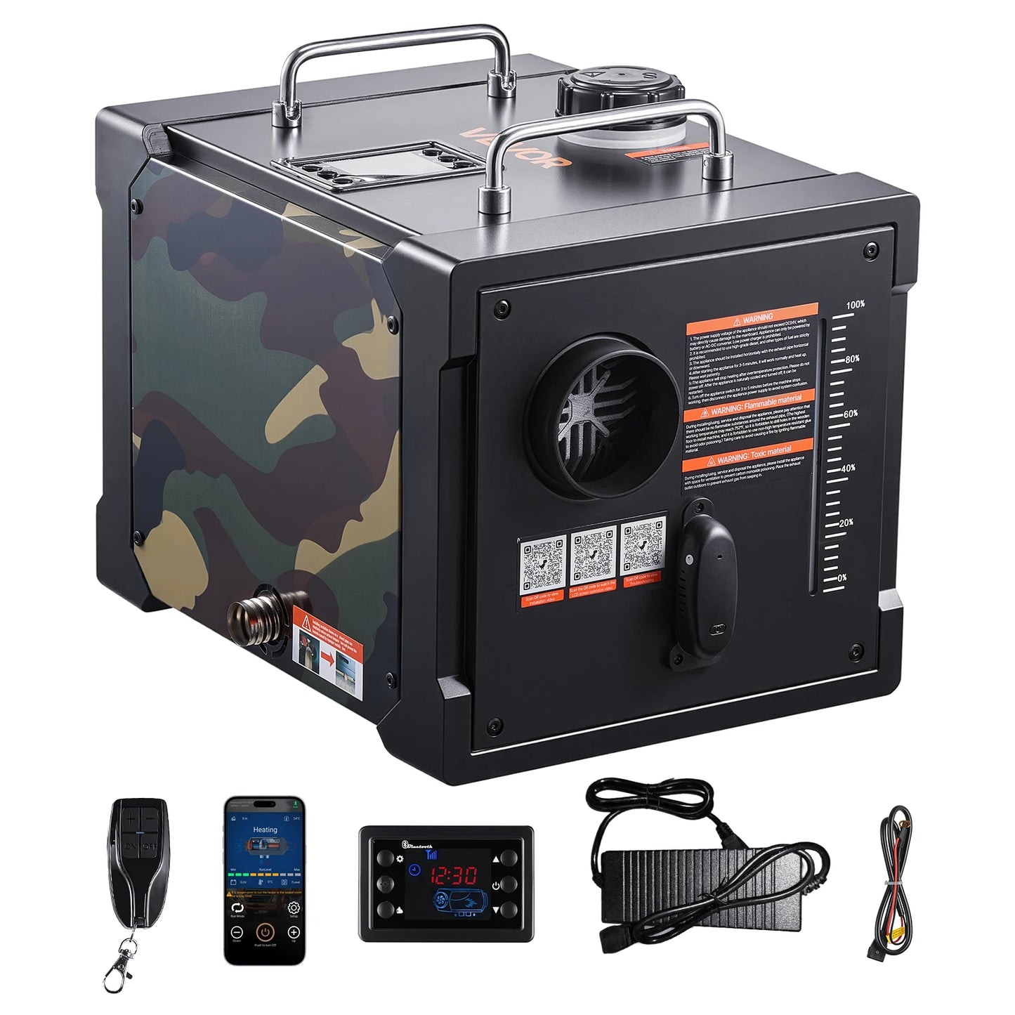 SucceBuy Diesel Heater 8KW DC 12/24V All in One Portable Diesel Air Heater with Bluetooth and LCD Car Heater Fit for Trucks Vans