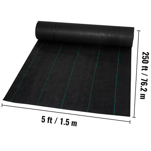 Garden fleece - Fleece cloth - Plant protection - Fleece cloth - Weed fleece - Drainage cloth - Woven ground cloth - 5 * 250ft - Landscape cloth