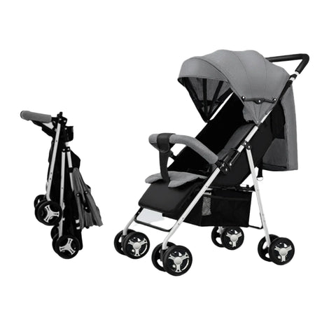 kinderwagen - 3 in 1 Draagbare Kinderwagen - Jogging buggy - Runner - Lichtgewicht kinderwagen - Baby kinderwagen - Kinderwagen - Baby Trolley - Reiswagen voor pasgeboren baby's - Lichtgrijs