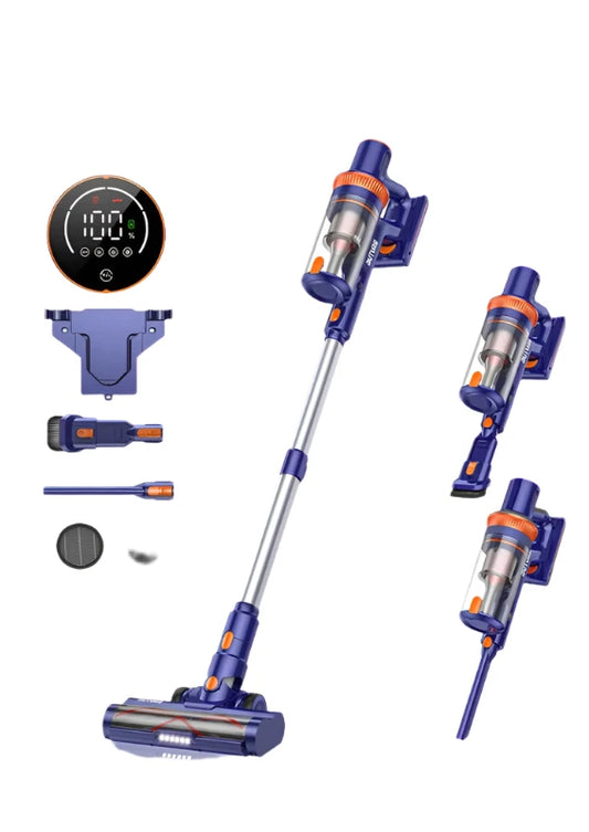 Steelstofzuiger Draadloos - Steelstofzuiger - Stofzuiger - Steelstofzuiger Snoerloos - Krachtige Zuigkracht - 400W - 38Kpa - 1L stofbak - voor huisdieren en huishoudelijke apparaten - Paars - QUORE