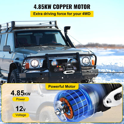 Trekkracht Lier – Werk Lier – Elektrische Lier – Offroad Lier – 6.123 Kg Trekkracht – 24 Meter Synthetische Kabel - QUORE