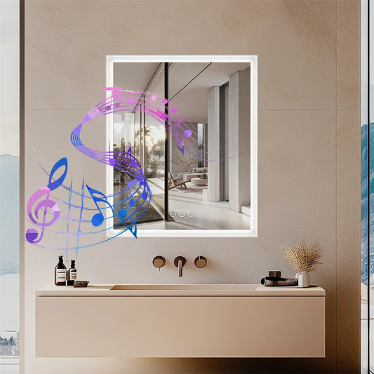 Spiegelkast – Badkamerkast – Wandkast – LED Spiegel – Bluetooth Speakers – Anti-Condens – Waterbestendig Aluminium - 60 x 70 cm