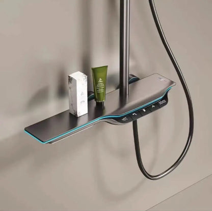 Doucheset – Regendouche – Handdouche – Badkraan – Bidetdouche – Temperatuurregeling Met Meter – Zelfreinigende Siliconen Douchekop - QUORE