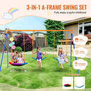 Schommel - Speeltuin - Kinderschommel - Schommel voor Kinderen - Achtertuin 600lbs Capaciteit Schommel Set - met 1 schotel Schommelzitje 2 Riem Schommel - Outdoor Schommel voor Kinderen - Stof 1 persoon
